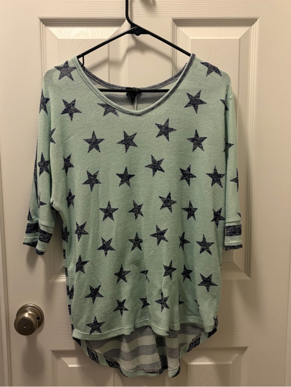 Rue21 Mint Star-Print Tunic Top with Navy Accents